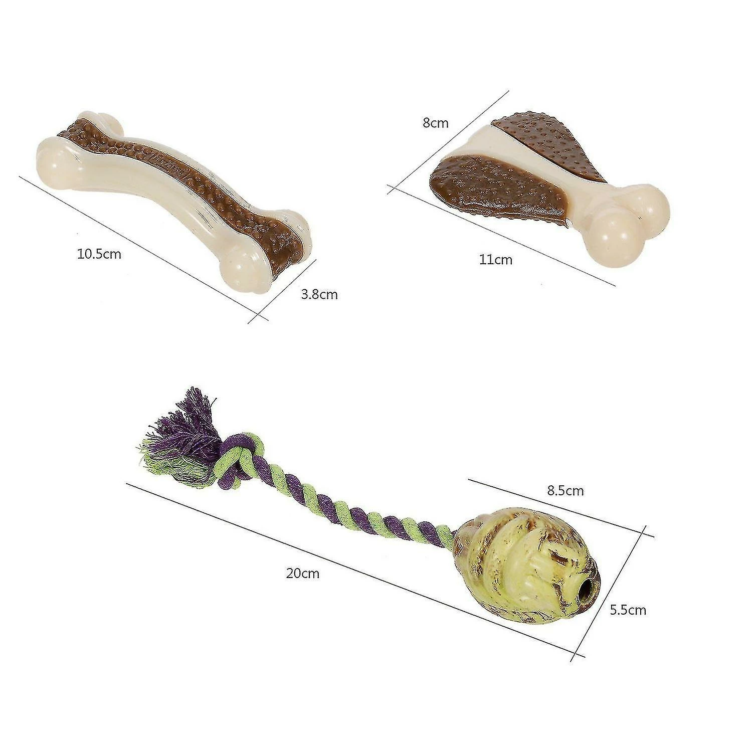 Unbranded 3Pcs Pet Molar Toy, Chew Toys Interactive Dog Bones Toys Pour Le Nettoyage Des Dents De Chien 2 Unbranded 3Pcs Pet Molar Toy, Chew Toys Interactive Dog Bones Toys Pour Le Nettoyage Des Dents De Chien – Image 2