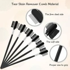 Lmell 6 Pièces Dog Tear Comb Anti-stain Eye Comb Double Face Dog Eye Comb Double Head Gift -Pet Soin 336756541 max