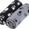 Lmell Pack De 2 Mignons Paw Print Blanket Puppy Dog Blanket Pet Blankets Small Animals Gift
