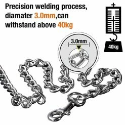 WOSAWE Fong Fong Chain Link Dog Leash Anti Chew Strong Anti Dog Leash Confortable Poignée Rembourrée Douce Pour Chiens De Taille Moyenne -Pet Soin 337888728 max
