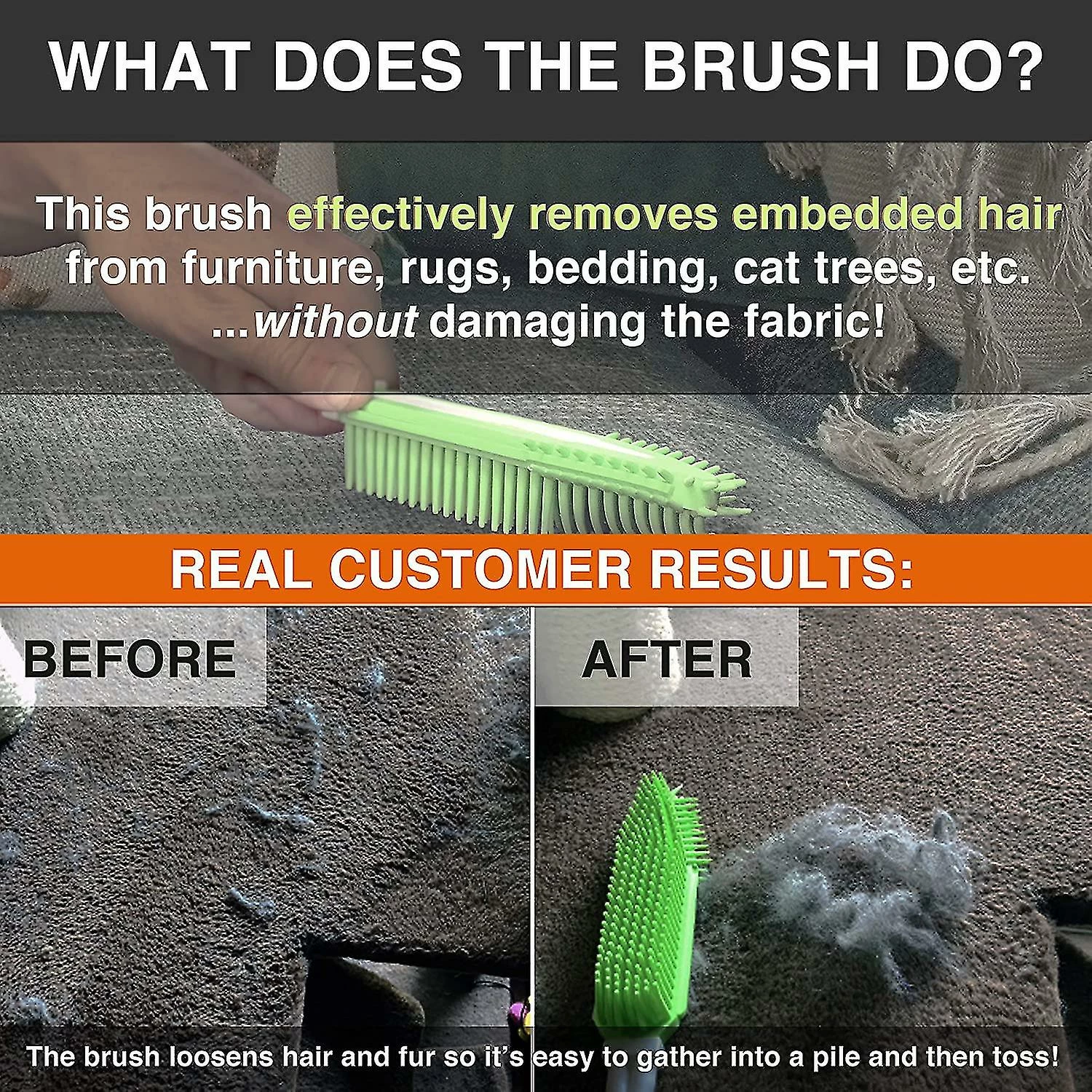 WOSAWE Fong Fong Dog Hair Remover - Pet Fur And Lint Remover Pour Meubles, Intérieurs De Voiture, Tapis, Tapis 3 WOSAWE Fong Fong Dog Hair Remover - Pet Fur And Lint Remover Pour Meubles, Intérieurs De Voiture, Tapis, Tapis – Image 3