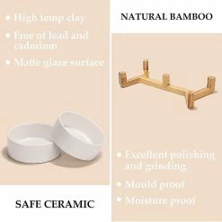 Unbranded Dog Bowl Ceramic Double Dog Food Bowl Avec Support En Bambou Pour Chats Et Chiens (850ml, Gris) E 7 Unbranded Dog Bowl Ceramic Double Dog Food Bowl Avec Support En Bambou Pour Chats Et Chiens (850ml, Gris) E -Pet Soin 353587716 max
