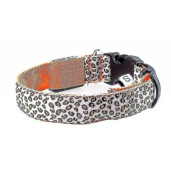 Leopard Led Réglable, Nuit Sécurité Nylon Lumineux Pet Dog Collier Oran Ssxjv 1 Leopard Led Réglable, Nuit Sécurité Nylon Lumineux Pet Dog Collier Oran Ssxjv