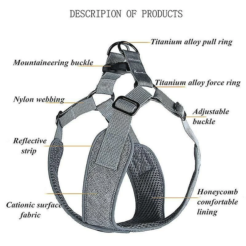 Unbranded Harnais Réfléchissant Pour Petit Chien Gilet Pet Puppies Cat Vest Harness Dog Soft Breathable Mesh (gris) 2 Unbranded Harnais Réfléchissant Pour Petit Chien Gilet Pet Puppies Cat Vest Harness Dog Soft Breathable Mesh (gris) – Image 2