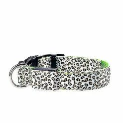 Beitong Leopard Led Réglable, Nuit Sécurité Nylon Lumineux Pet Dog Collier Vert-xl42-56cm Aespa