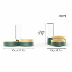 Rtopr Pet Cat Double Bowl Round Feeder Dog Bol D’alimentation Automatique Et Distributeur D’eau -Pet Soin 368603529 max