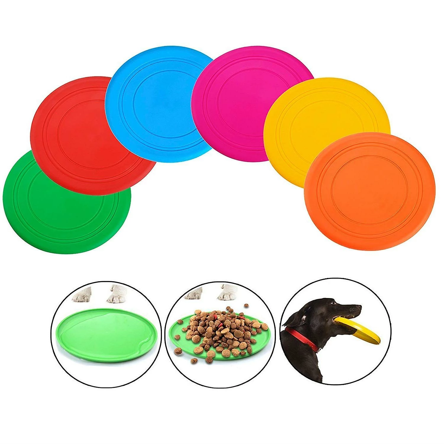 Wonderful Dog Rubber Flying Disc Catcher Jouet 9 Pouces Jouets Pour Chiens - 6 Pack 2 Wonderful Dog Rubber Flying Disc Catcher Jouet 9 Pouces Jouets Pour Chiens - 6 Pack – Image 2