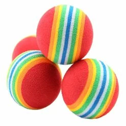 Transpeed 12pcs 3.5cm Rainbow Ball Eva Sponge Pet Dog Puppy Snack Ball Chew Training Toy