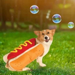 Ksalfye Hot Dog Pet Costume, Chaud Doux Mignon Fête Cosplay Costumes Pour Chiot Petits Chiens Animaux De Compagnie, Vêtements Pour Chiens -Pet Soin 387423351 max