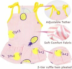 Ksalfye 2 Pack Dog Shirt Jupe Rayé Imprimé T-Shirts Coton Gilet Plissé Vêtements Chiot Vêtements D’été Mignon Fille Garçon Tops Doux Pet Vêtements Pour Petit Moi -Pet Soin 397443000 max