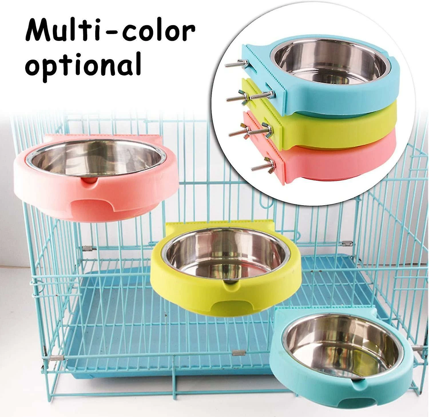 Aowear Crate Dog Bowl, Amovible En Acier Inoxydable Eau Aliment Feeder Bowls Cage Coop Cup Pour Chat Chiot Oiseau Animaux De Compagnie 3 Aowear Crate Dog Bowl, Amovible En Acier Inoxydable Eau Aliment Feeder Bowls Cage Coop Cup Pour Chat Chiot Oiseau Animaux De Compagnie – Image 3