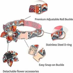 Rtopr Flower Girl Dog Collier Détachable Décoration Florale Réglable Mignon Collier Chien -Pet Soin 402798309 max