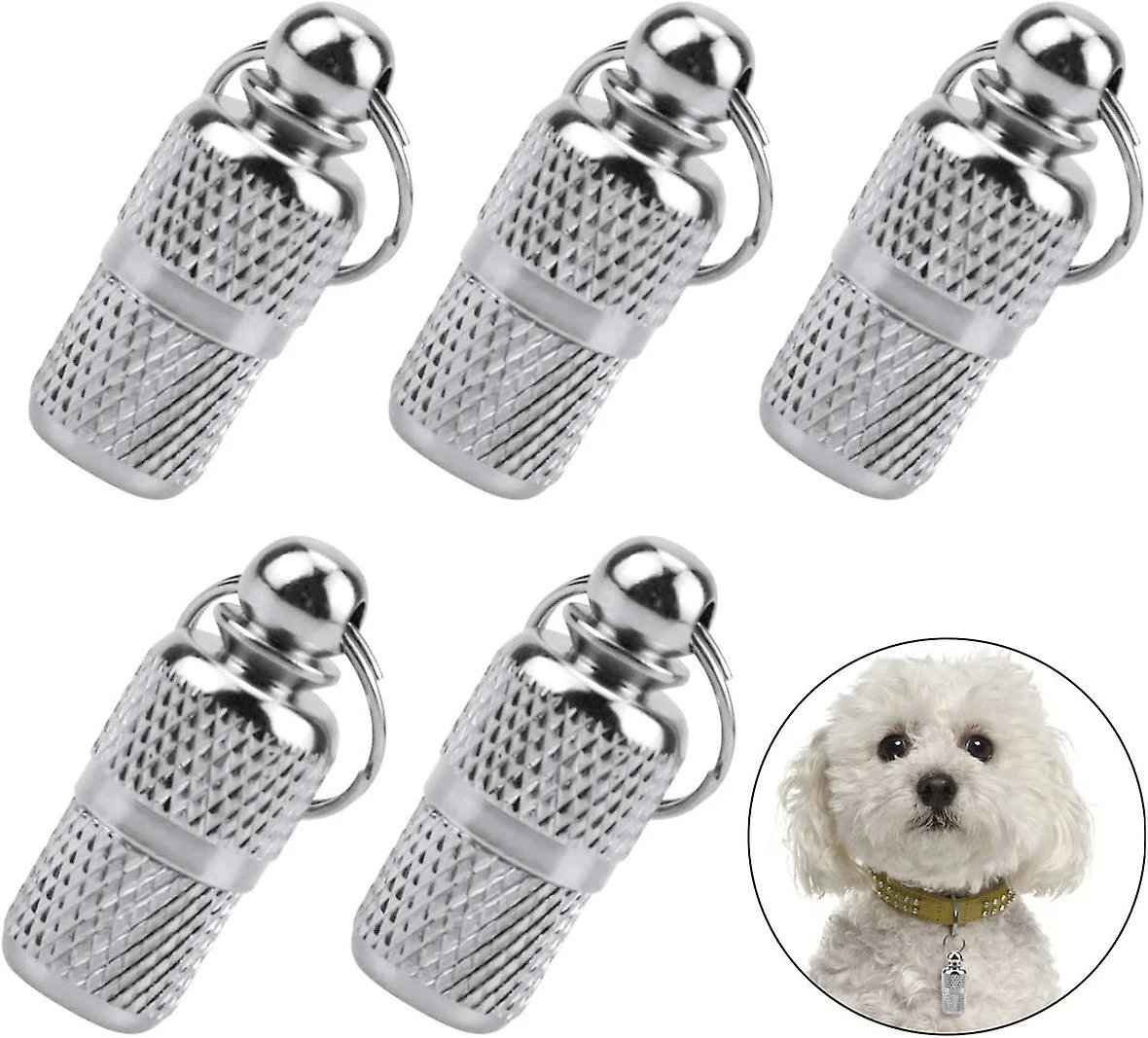 Ksalfye 5pcs Cat Id Tag Tube Anti-lost Address Tag For Dog Cat Pendentifs Personnalisé Cat Collar Address Holder Dog Collar Silver Id Tag Keychain 2 Ksalfye 5pcs Cat Id Tag Tube Anti-lost Address Tag For Dog Cat Pendentifs Personnalisé Cat Collar Address Holder Dog Collar Silver Id Tag Keychain – Image 2