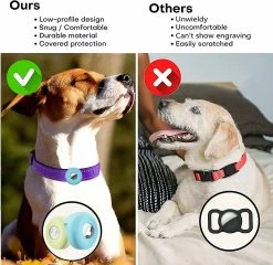 Unbranded Airtag Dog Collar Holder [2 Pack] Silicone Imperméable à L’eau Protection Air Tag Cat Collar Cover, Anti-lost Locator Case Pour Apple Airtags Compatible Avec Pe -Pet Soin 412461613 max