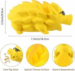Unbranded Squeak Toy Chew Dog Pig Brosse à Dents Interactive Pour Animal De Taille Moyenne (jaune -Pet Soin 416932501 max
