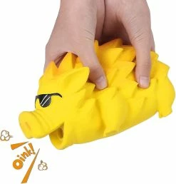 Unbranded Squeak Toy Chew Dog Pig Brosse à Dents Interactive Pour Animal De Taille Moyenne (jaune -Pet Soin 416932528 max