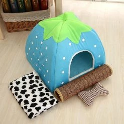 Rtopr Pet Dog Cat Puppy Cave House Coussin Home Bed Soft Mignon Lavable Forme De Fraise -Pet Soin 422797640 max