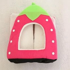 Rtopr Pet Dog Cat Puppy Cave House Coussin Home Bed Soft Mignon Lavable Forme De Fraise -Pet Soin 422797648 max