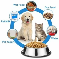 Unbranded Dog Bowl Bol Pour Chien En Acier Inoxydable Avec Base En Caoutchouc (40oz) -Pet Soin 423497870 max