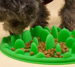 Unbranded Dog Bowl Slow Feeding, Bol Pour Chien Anti-étranglement, 24.5 * 18 * 3cm, Vert