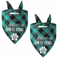 Unbranded 2 Pack Christmas Dog Plaid Bandana, Pet Dog Puppy Holiday Scarf, Adjustable Cute Dog Christmas Outfit