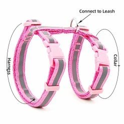 Unbranded Cat Dog Collar Harness Leash Réglable Nylon Pet Traction Cat Kitten Halter Collar Cats Products Reflective Pet Harness Belt -Pet Soin 437791941 max