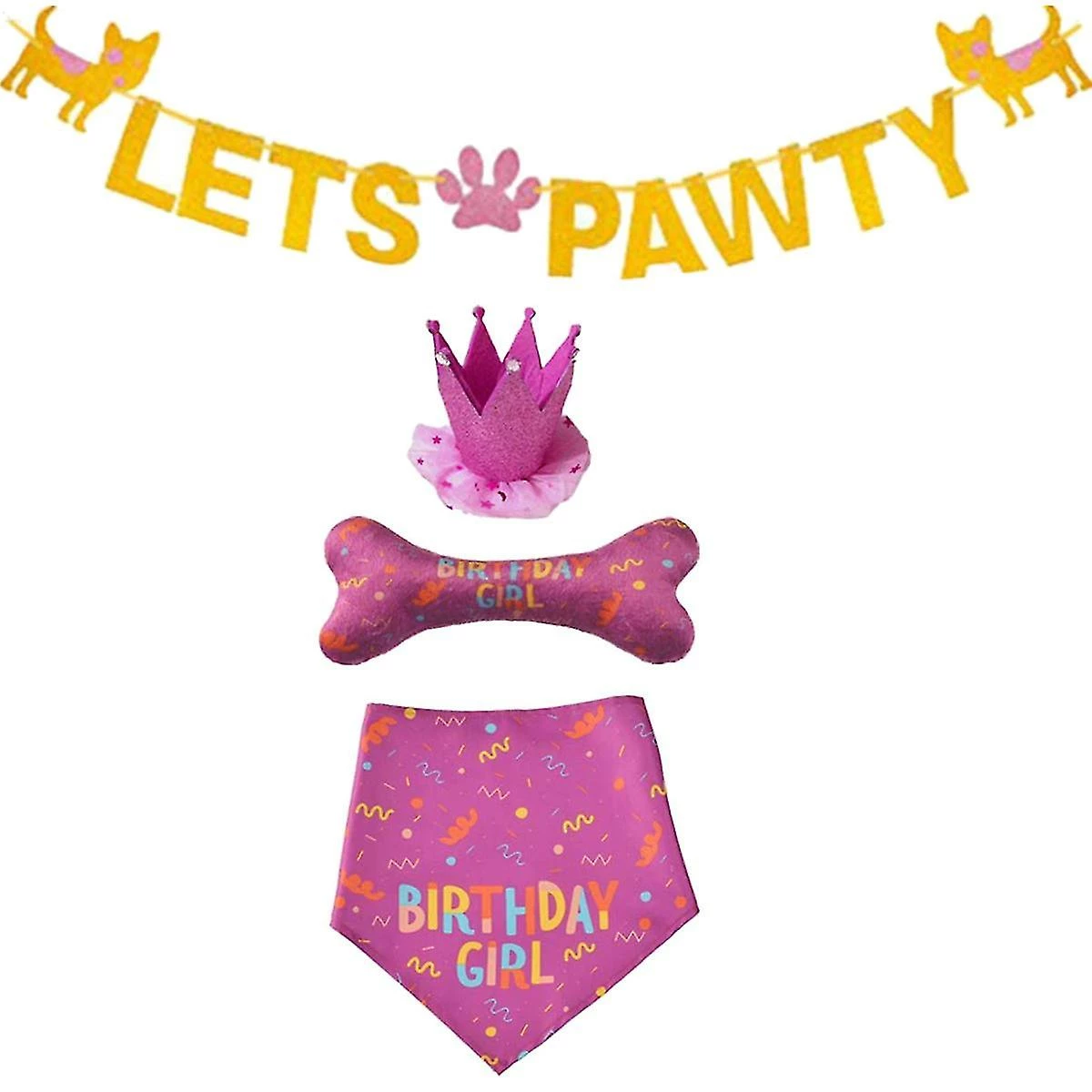Unbranded Chien Anniversaire Bandana Chapeau Bone Toy Dog Party Set Joyeux Anniversaire (rose) 1 Unbranded Chien Anniversaire Bandana Chapeau Bone Toy Dog Party Set Joyeux Anniversaire (rose)