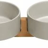 Baicccf Dog Bowl And Bowl Set En Céramique Dog And Cat Bowl Set Avec Support En Bois, Moderne Et Mignon Set D’eau De Nourriture Lestée Pour Petits Chiens (0,38 Kg) Et Chiens Moyens
