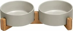 Baicccf Dog Bowl And Bowl Set En Céramique Dog And Cat Bowl Set Avec Support En Bois, Moderne Et Mignon Set D’eau De Nourriture Lestée Pour Petits Chiens (0,38 Kg) Et Chiens Moyens