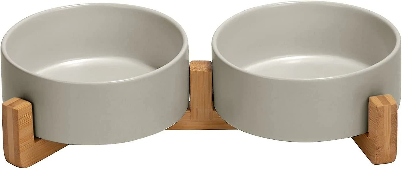 Baicccf Dog Bowl And Bowl Set En Céramique Dog And Cat Bowl Set Avec Support En Bois, Moderne Et Mignon Set D’eau De Nourriture Lestée Pour Petits Chiens (0,38 Kg) Et Chiens Moyens 1 Baicccf Dog Bowl And Bowl Set En Céramique Dog And Cat Bowl Set Avec Support En Bois, Moderne Et Mignon Set D’eau De Nourriture Lestée Pour Petits Chiens (0,38 Kg) Et Chiens Moyens