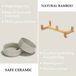 Baicccf Dog Bowl And Bowl Set En Céramique Dog And Cat Bowl Set Avec Support En Bois, Moderne Et Mignon Set D’eau De Nourriture Lestée Pour Petits Chiens (0,38 Kg) Et Chiens Moyens 9 Baicccf Dog Bowl And Bowl Set En Céramique Dog And Cat Bowl Set Avec Support En Bois, Moderne Et Mignon Set D’eau De Nourriture Lestée Pour Petits Chiens (0,38 Kg) Et Chiens Moyens -Pet Soin 442290403 max