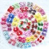 Wonderful Fong 50pcs / Pack Dog Hair Bows Paires Strass Perles Fleurs Topknot Mix Styles Dog Bows Pet