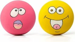 Baicccf 4.13 '' Jouets Pour Chiens Grinçants Smiley Face Dog Balls Avec Squeaker Rubber Latex Pet Toys Pour Petits Chiots De Moyenne Et Grande Race