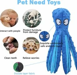 Baicccf Dog Squeaky Toys Octopus - Jouets Pour Chien En Peluche Froissés Pour Le Nettoyage Des Dents, Jouets à Mâcher Interactifs Durables Pour Chiens, Jouets Pour Chiens Mous Mignons Pour Petits Chiens Moyens, 2 P -Pet Soin 449768643 max
