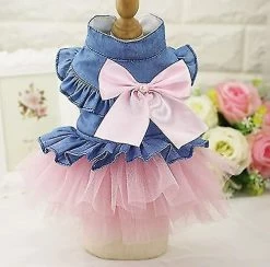 Ssxjv Puppy Dog Pet Clothes, Pet Dog Bow Denim Dress Tutu Jupe Vêtements D’été Pour Petit Chien Chat Cadeau 6 Ssxjv Puppy Dog Pet Clothes, Pet Dog Bow Denim Dress Tutu Jupe Vêtements D’été Pour Petit Chien Chat Cadeau -Pet Soin 454564859 max