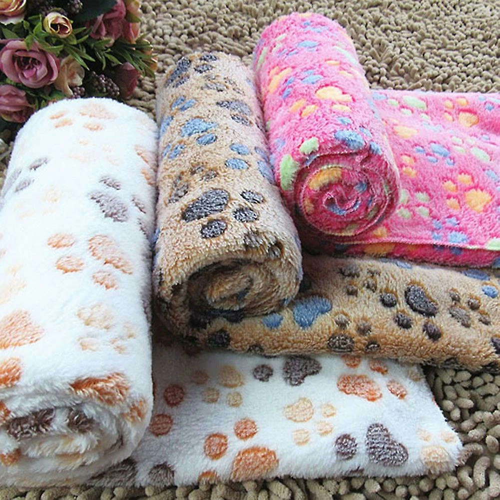 Unbranded 76cm X 52cm Warm Soft Paw Print Coral Velvet Pet Cat Dog Blanket Puppy Bed Mat Qinhai 2 Unbranded 76cm X 52cm Warm Soft Paw Print Coral Velvet Pet Cat Dog Blanket Puppy Bed Mat Qinhai – Image 2