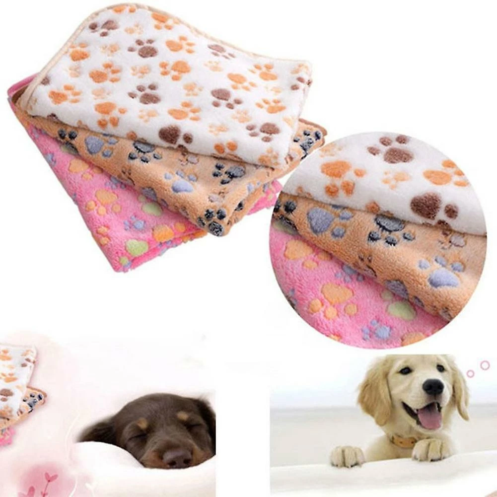 Unbranded 76cm X 52cm Warm Soft Paw Print Coral Velvet Pet Cat Dog Blanket Puppy Bed Mat Qinhai 4 Unbranded 76cm X 52cm Warm Soft Paw Print Coral Velvet Pet Cat Dog Blanket Puppy Bed Mat Qinhai – Image 4