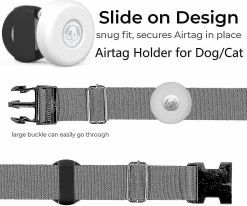 Unbranded Airtag Dog Collar Holder [2 Pack] Silicone Imperméable à L’eau Protection Air Tag Cat Collar Cover, Anti-lost Locator Case -Pet Soin 461053241 max
