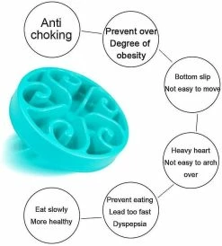 Unbranded Slow Dog Feeding Bowl Fun Feeder Anti Gluttonous Dog Feeding Bowl - Vert Foncé -Pet Soin 461071779 max