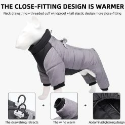 Hxetlv Vêtements D’hiver Pour Chiens Imperméables Manteau Pour Chien Avec Anneau D Vêtements Chauds Pour Animaux De Compagnie Pour Chiens Moyens Puppy Jacket Dog Coat Combinaison à Quatre Pattes -Pet Soin 470464216 max