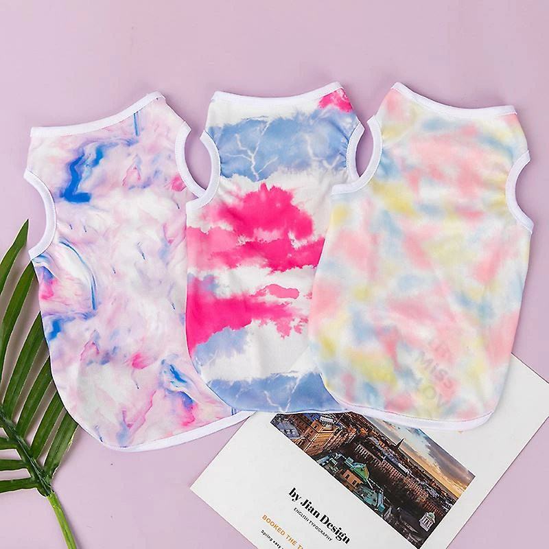 Giveuphesit Dog Vest 3 Pack Tie Dye Dog Shirt Soft Puppy Clothes Respirant Chaton T-shirt Coloré Doggie Débardeur Pet 4 Giveuphesit Dog Vest 3 Pack Tie Dye Dog Shirt Soft Puppy Clothes Respirant Chaton T-shirt Coloré Doggie Débardeur Pet – Image 4