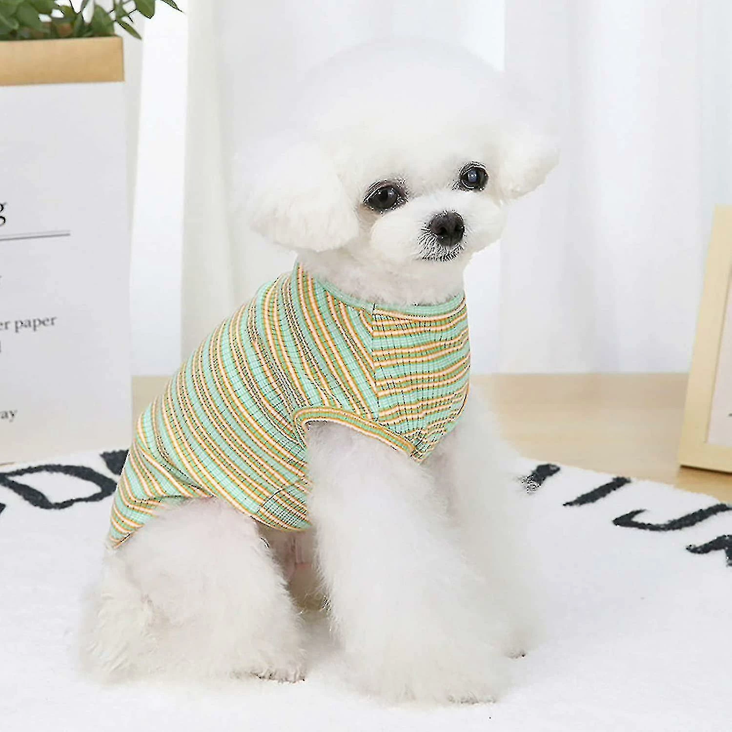 Unbranded Coloré Rayé Chien Tshirt Respirant Pet Vest Sleeveless Blue Dog S 5 Unbranded Coloré Rayé Chien Tshirt Respirant Pet Vest Sleeveless Blue Dog S – Image 5