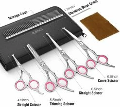 Tinor Dog Grooming Scissors, 5 Piece Titanium Coated Stainless Steel Pet Grooming Tool Set -Pet Soin 480629768 max