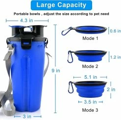 Yuzee Dog Water Bottle With 2 Collapsible Bowls Portable 2-in-1 Water Bottle And Food For Dog And Cat, (blue) 8 Yuzee Dog Water Bottle With 2 Collapsible Bowls Portable 2-in-1 Water Bottle And Food For Dog And Cat, (blue) -Pet Soin 490173754 max