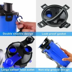 Yuzee Dog Water Bottle With 2 Collapsible Bowls Portable 2-in-1 Water Bottle And Food For Dog And Cat, (blue) 9 Yuzee Dog Water Bottle With 2 Collapsible Bowls Portable 2-in-1 Water Bottle And Food For Dog And Cat, (blue) -Pet Soin 490173873 max