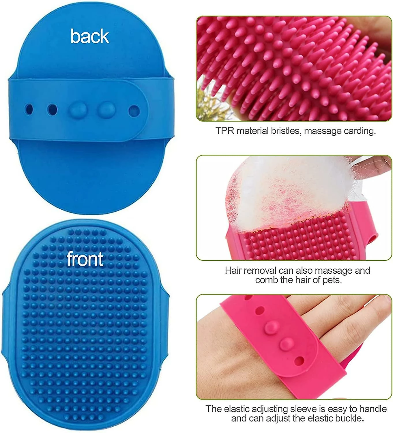 Yuzee Piece Dog And Cat Brush, Dog Hair Cleaning Brush, Dog And Cat Bath Brush, Dog And Cat Brush, Massage Brush For Short And Long Hair (color) 3 Yuzee Piece Dog And Cat Brush, Dog Hair Cleaning Brush, Dog And Cat Bath Brush, Dog And Cat Brush, Massage Brush For Short And Long Hair (color) – Image 3