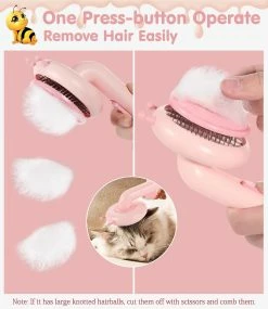 Yuzee Dog And Cat Brush, Self-cleaning Pet Brush, Long And Short Bristle, Chinchilla Grooming Brush With Ergonomic Handle And One Button Design - Pink 7 Yuzee Dog And Cat Brush, Self-cleaning Pet Brush, Long And Short Bristle, Chinchilla Grooming Brush With Ergonomic Handle And One Button Design - Pink -Pet Soin 490174541 max