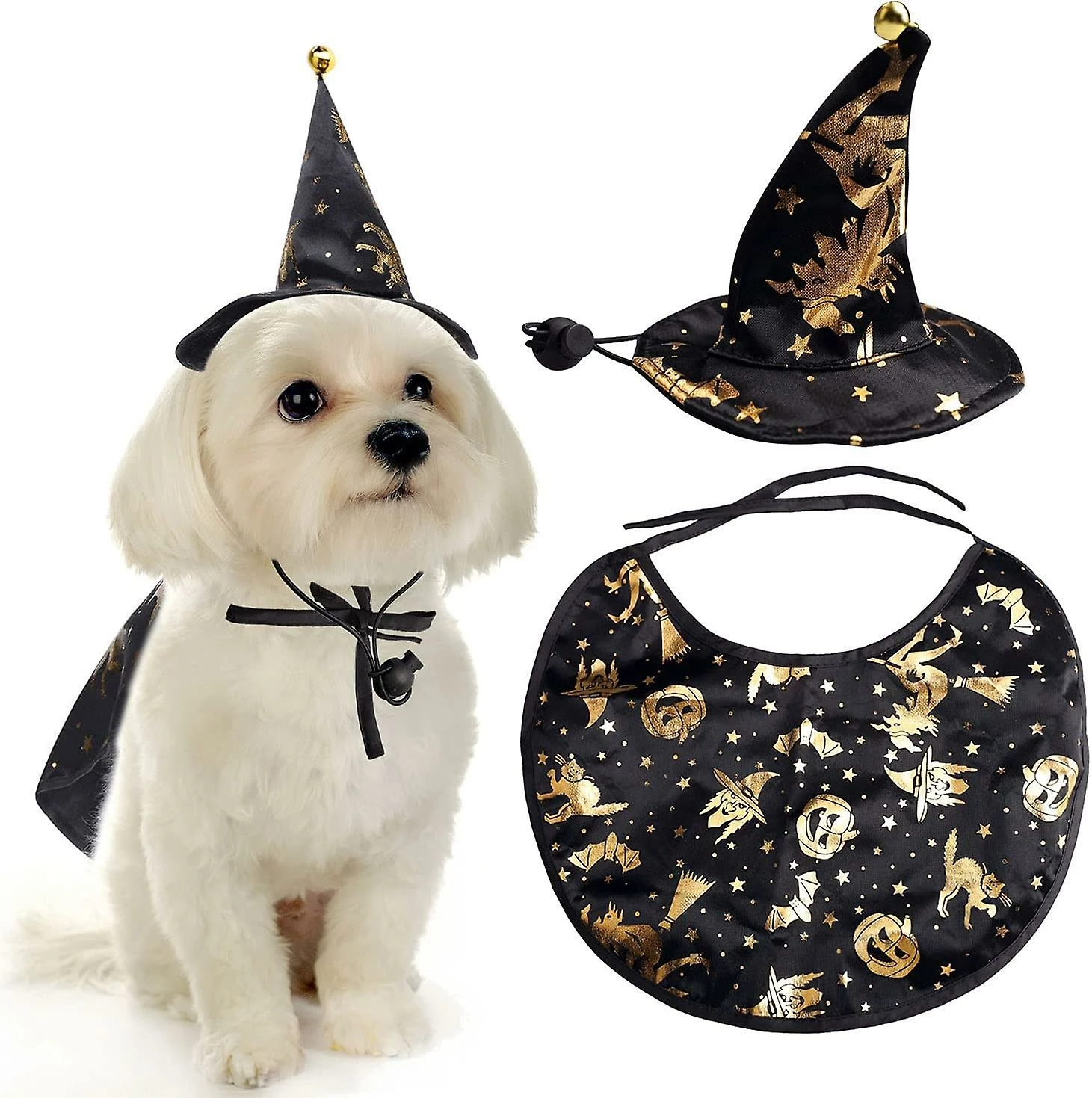 Unbranded Pet Halloween Outfits, Dog Halloween Costumes With Adjustable Witch Hat Halloween Pet Clothes Dog Cat For Small Medium Dogs Cats Halloween Party 1 Unbranded Pet Halloween Outfits, Dog Halloween Costumes With Adjustable Witch Hat Halloween Pet Clothes Dog Cat For Small Medium Dogs Cats Halloween Party