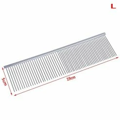 Unbranded Vente Chaude Acier Inoxydable Pet Hair Trimmer Combs Puppy Cat Cleaning Brush Pet Shedding Grooming Asymmetric Dog Long Hair Comb