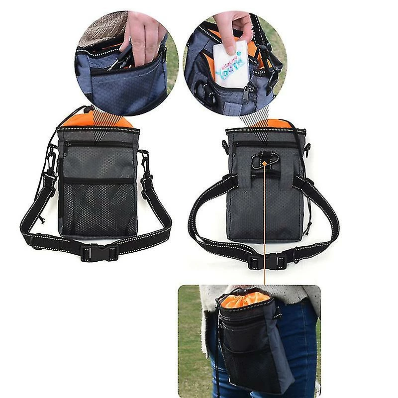 Guoguo Dog Treat Pouch, Sac De Dressage Pour Animaux De Compagnie Pour Petits à Grands Chiens, Treat Tote Carry Kibble Snacks Jouets Pour La Marche De Récompense D’entraînement, Clip En Métal, Taille B 4 Guoguo Dog Treat Pouch, Sac De Dressage Pour Animaux De Compagnie Pour Petits à Grands Chiens, Treat Tote Carry Kibble Snacks Jouets Pour La Marche De Récompense D’entraînement, Clip En Métal, Taille B – Image 4